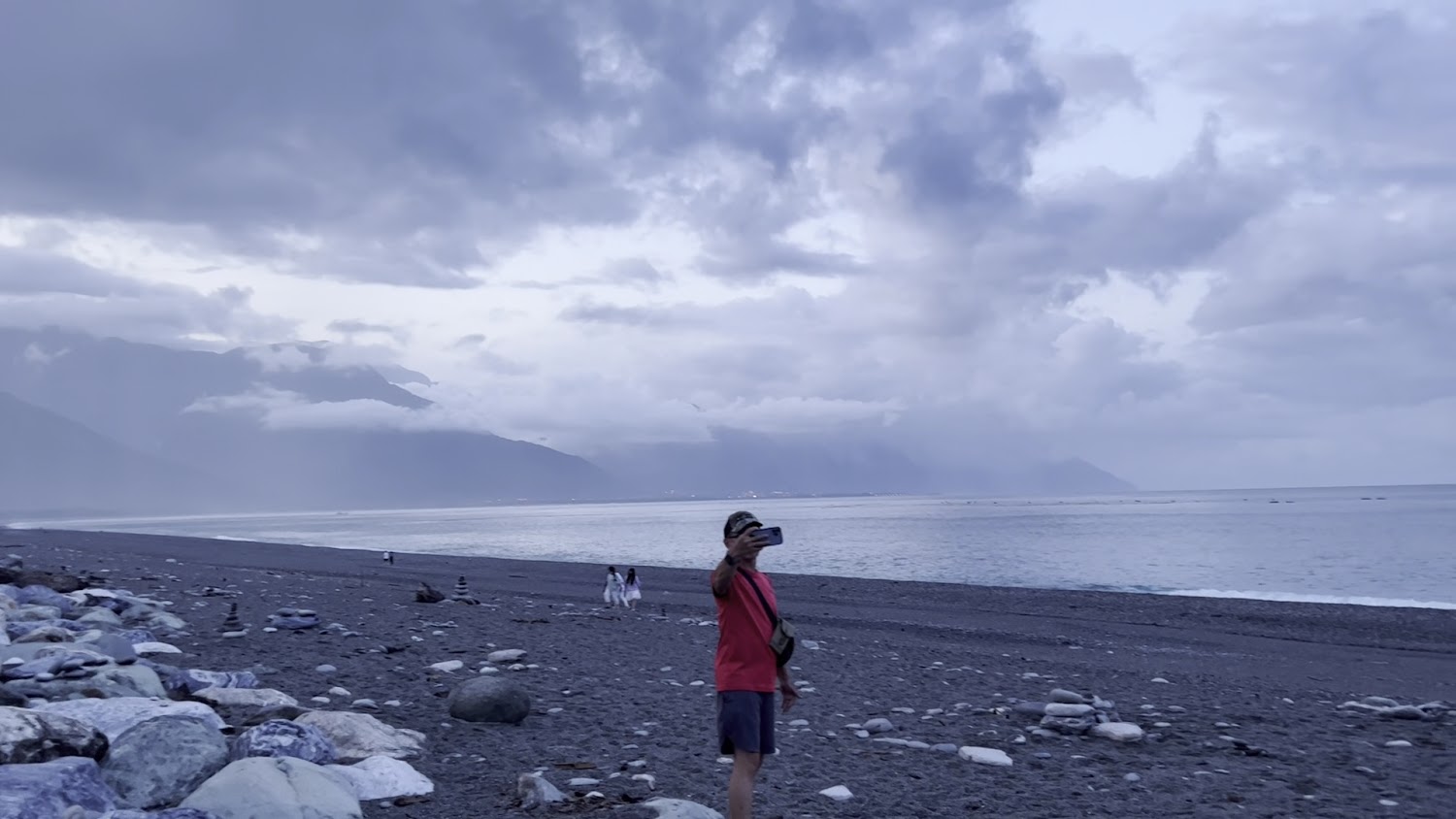 七星潭海邊自拍與寬闊海景