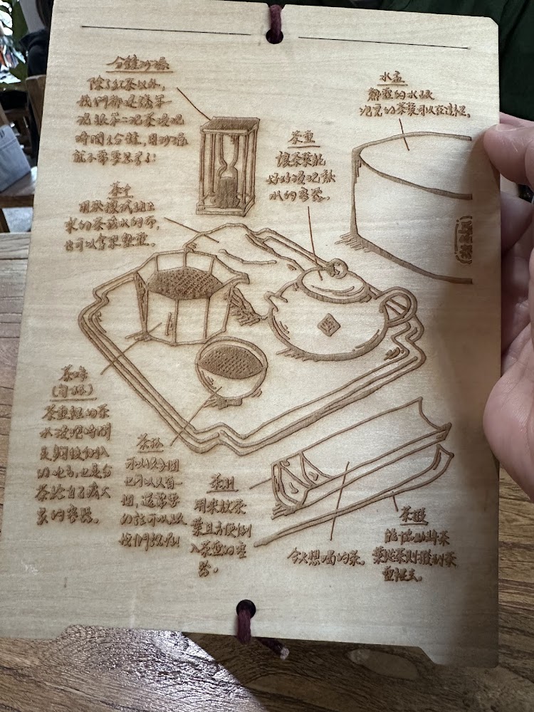 丘山茶泡茶工具木板說明