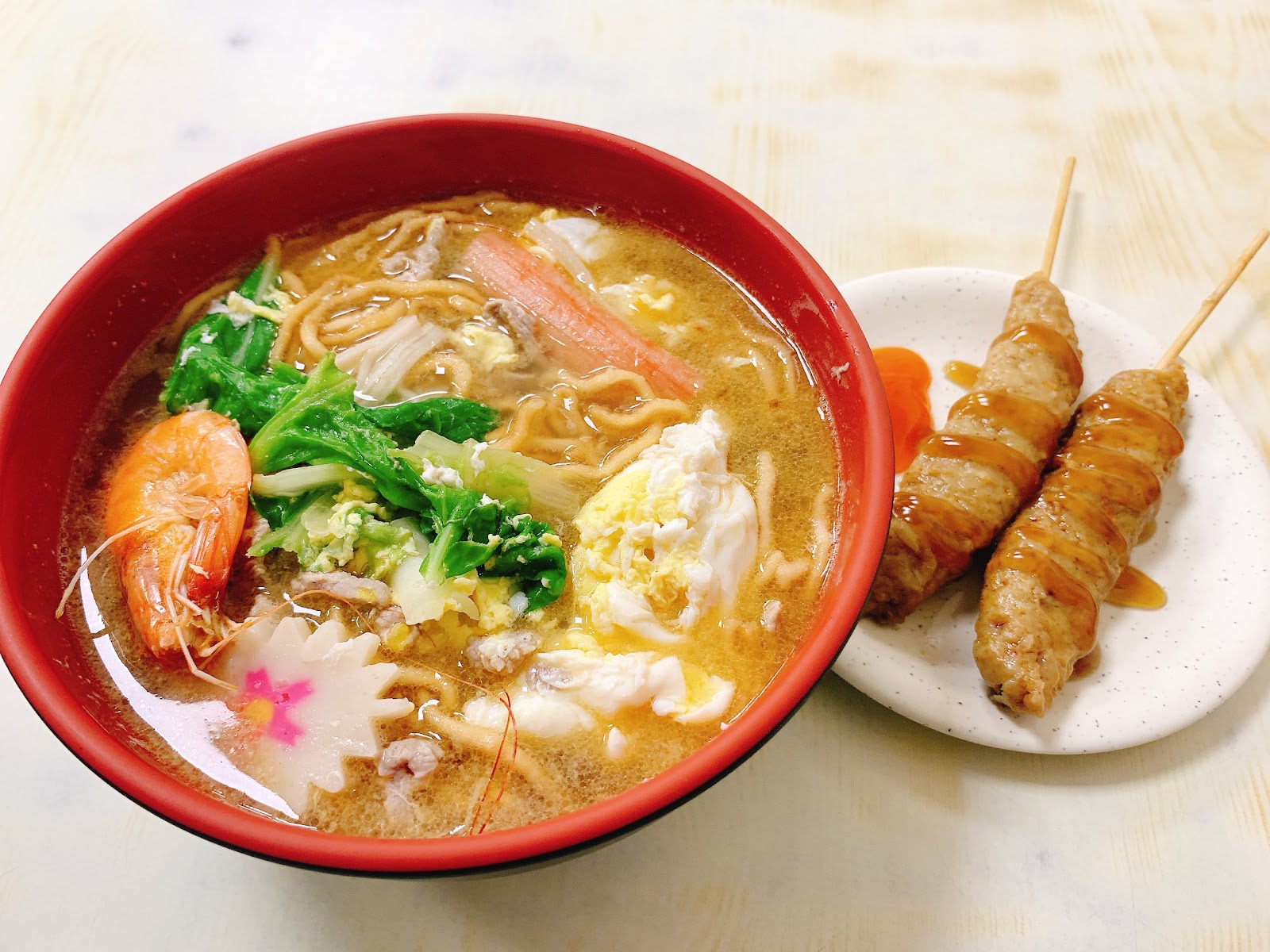 高雄岡山阿麗鍋燒意麵 60元銅板美食 鍋燒意麵黑輪套餐
