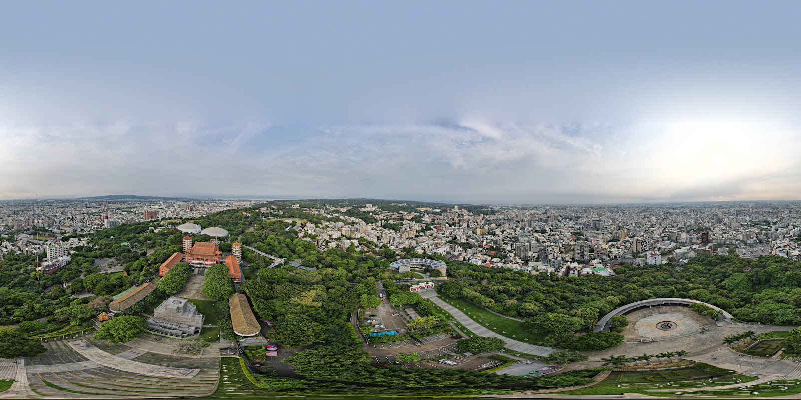 八卦山大佛風景區360度航拍全景,彰化市區一覽無遺