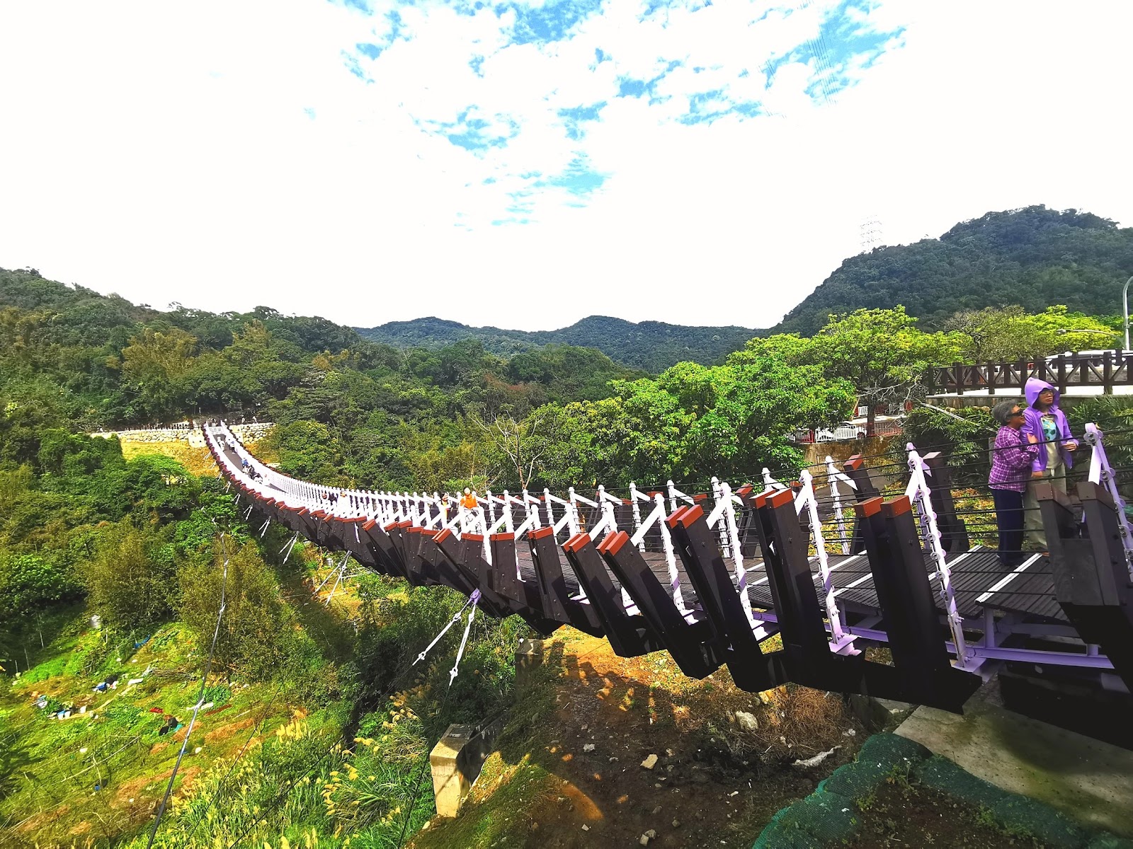 白石湖吊橋全景，台北內湖必訪山間吊橋景點