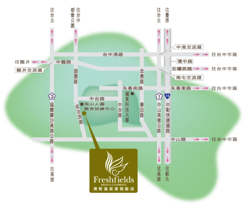清新溫泉飯店.清新雙人房 $3580 起 含早餐|住進台中的山景與夜景之間