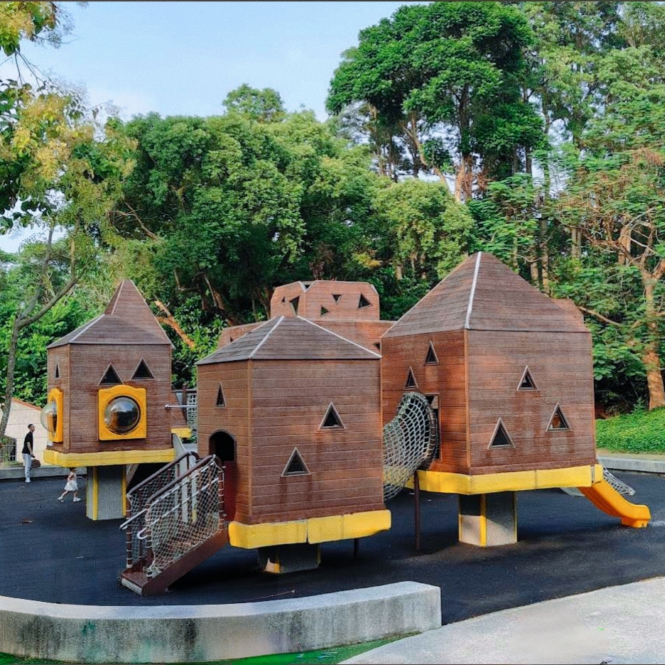 我的樹屋尋寶遊戲場為嘉義公園內木質遊具區