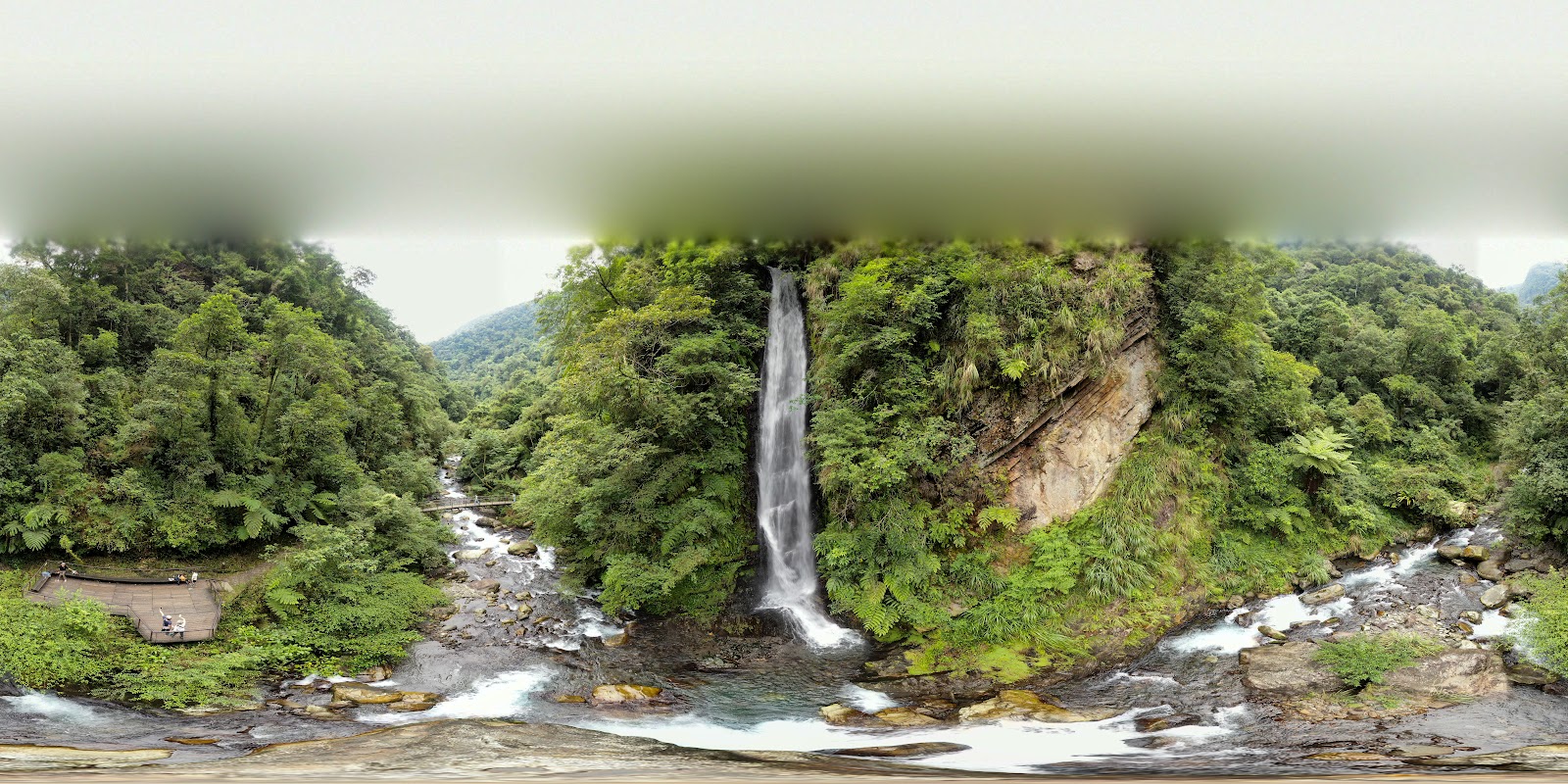九寮溪瀑布全景山谷觀景台俯瞰