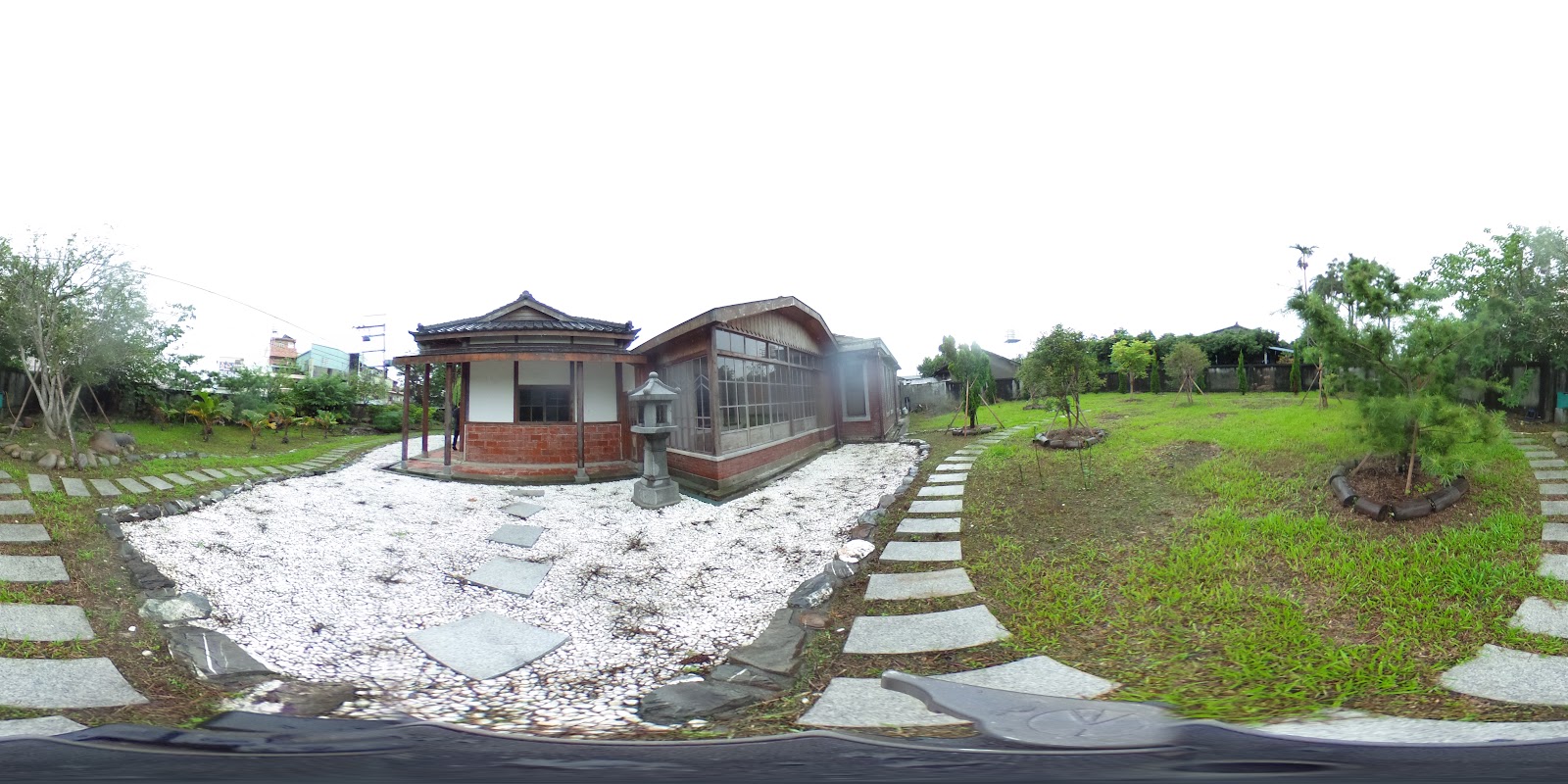 筱雲山莊日式庭園石燈籠涼亭溫室360度全景