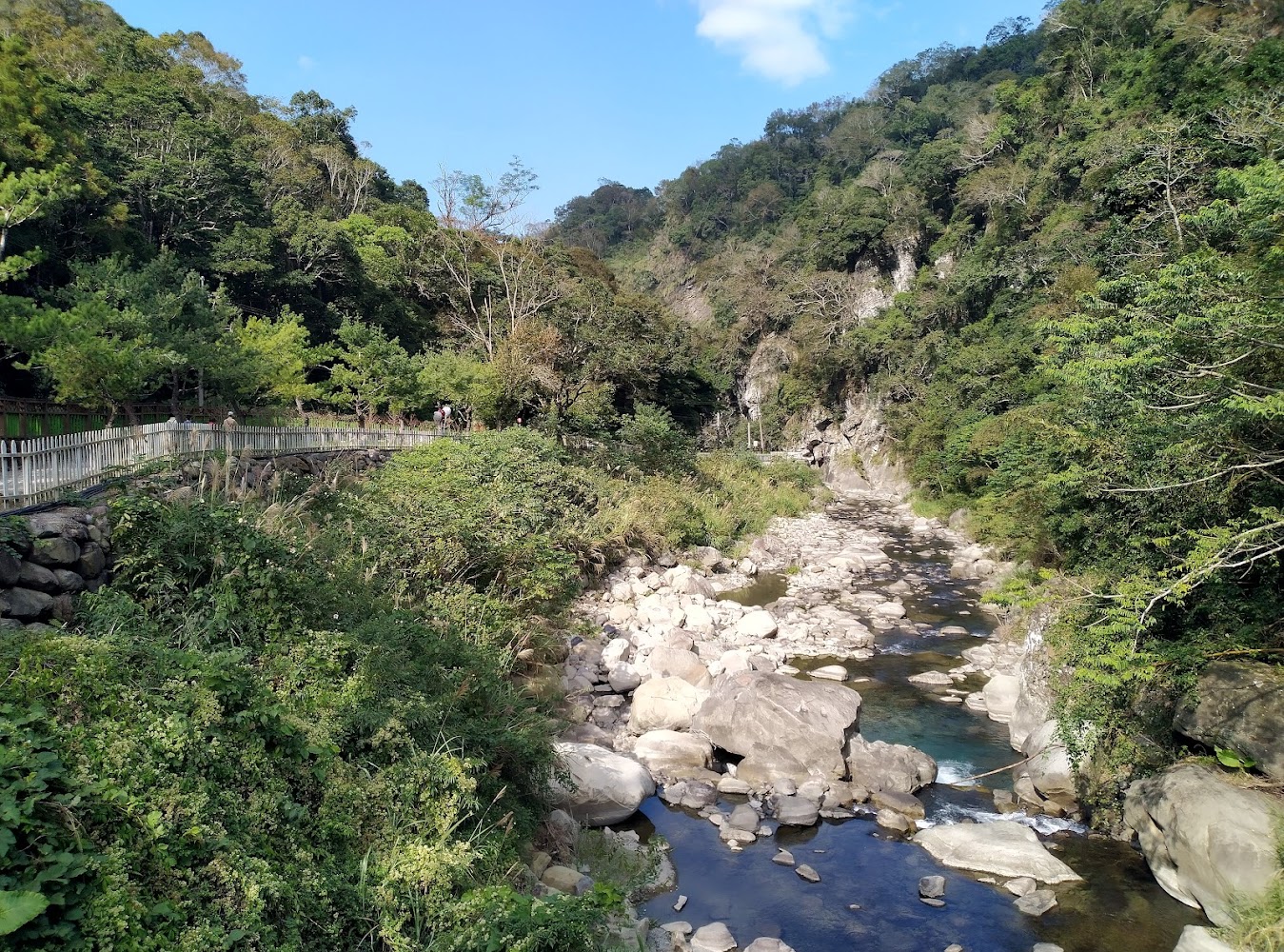 河流山谷步道景色