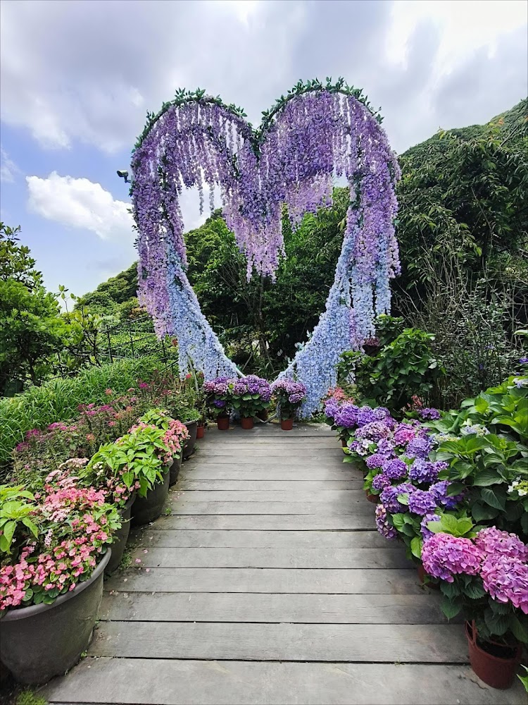 曹家花田香心型花門造景