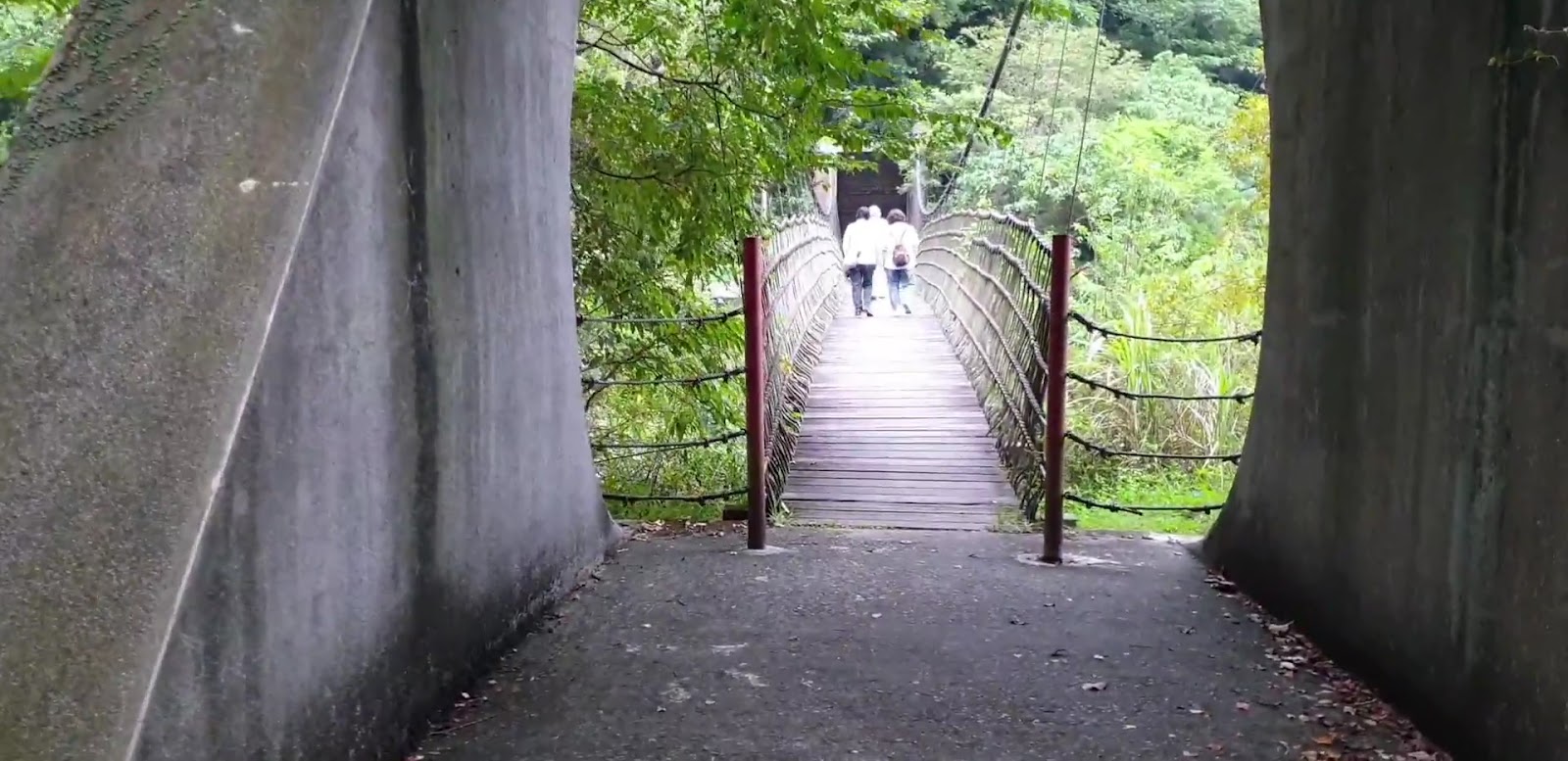 富源國家森林遊樂區山壁通道望向吊橋