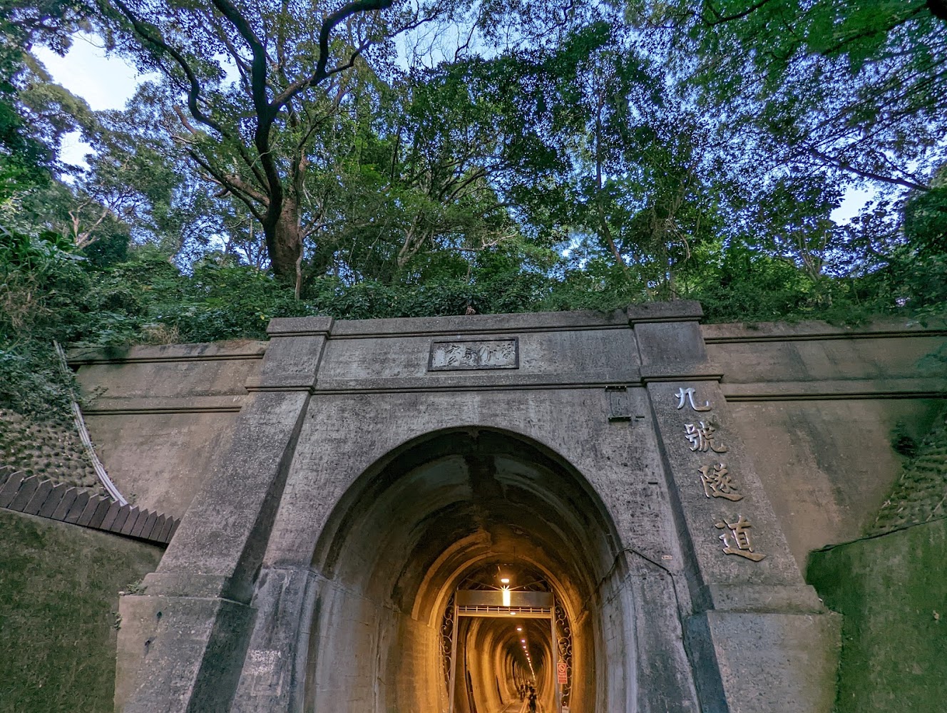 被綠樹包圍的九號隧道入口