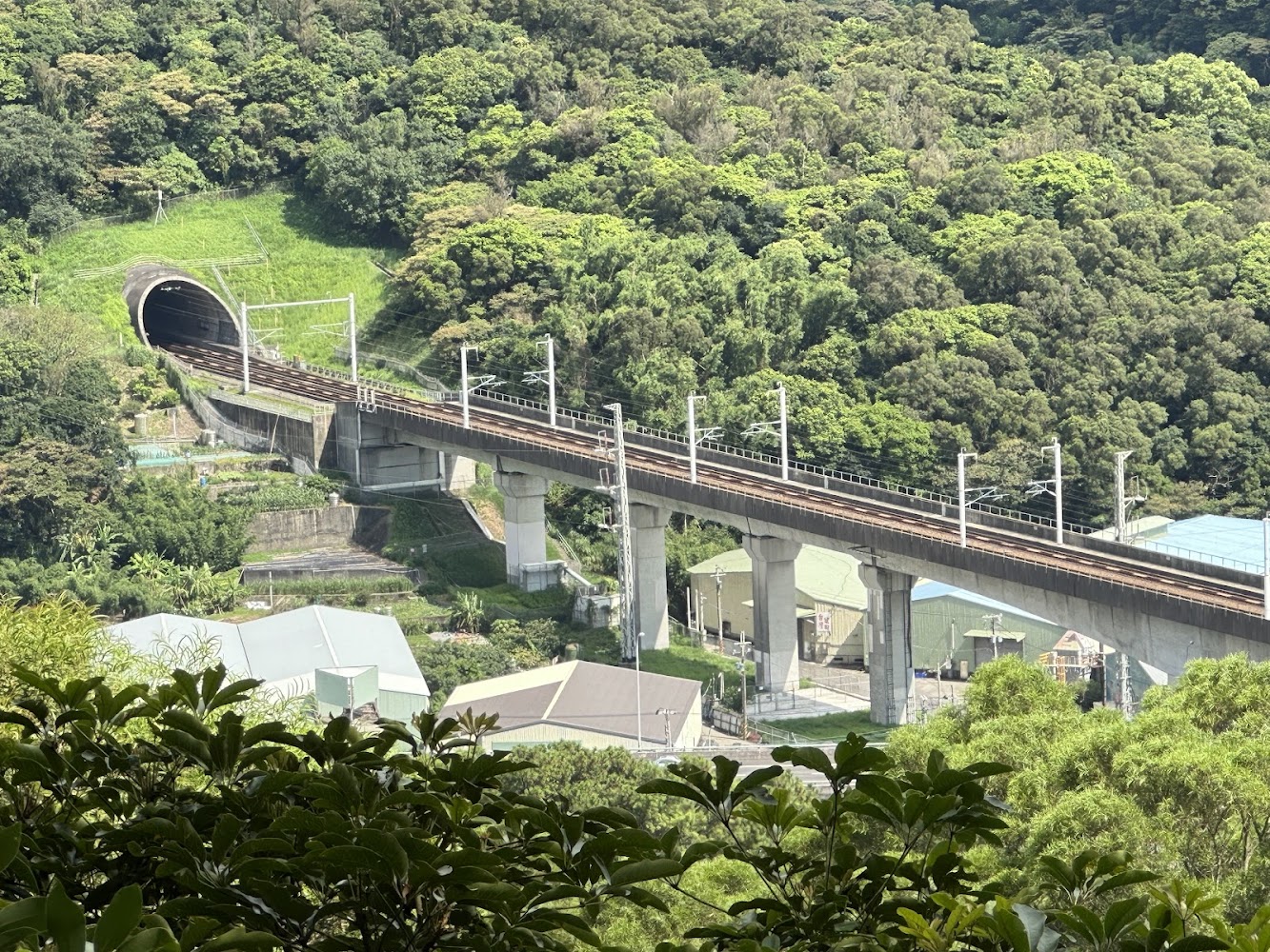 羊稠森林步道可遠望高鐵穿越山區的景觀