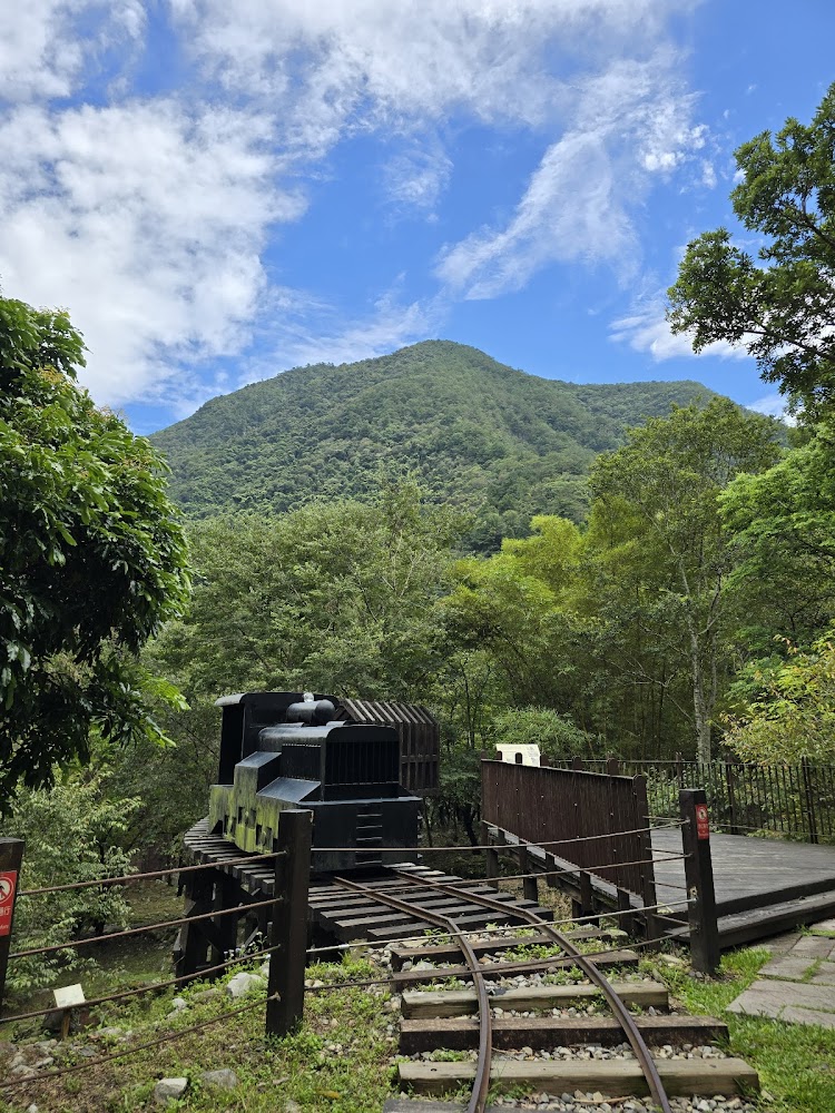 八仙山森林遊樂區小火車模型與山景