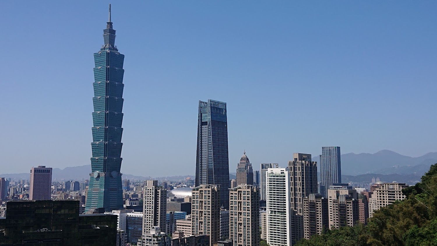 臺北101與周邊城市天際線景觀