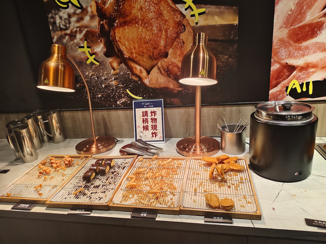打爆豬韓式燒肉吃到飽桃園經國店現炸熟食區