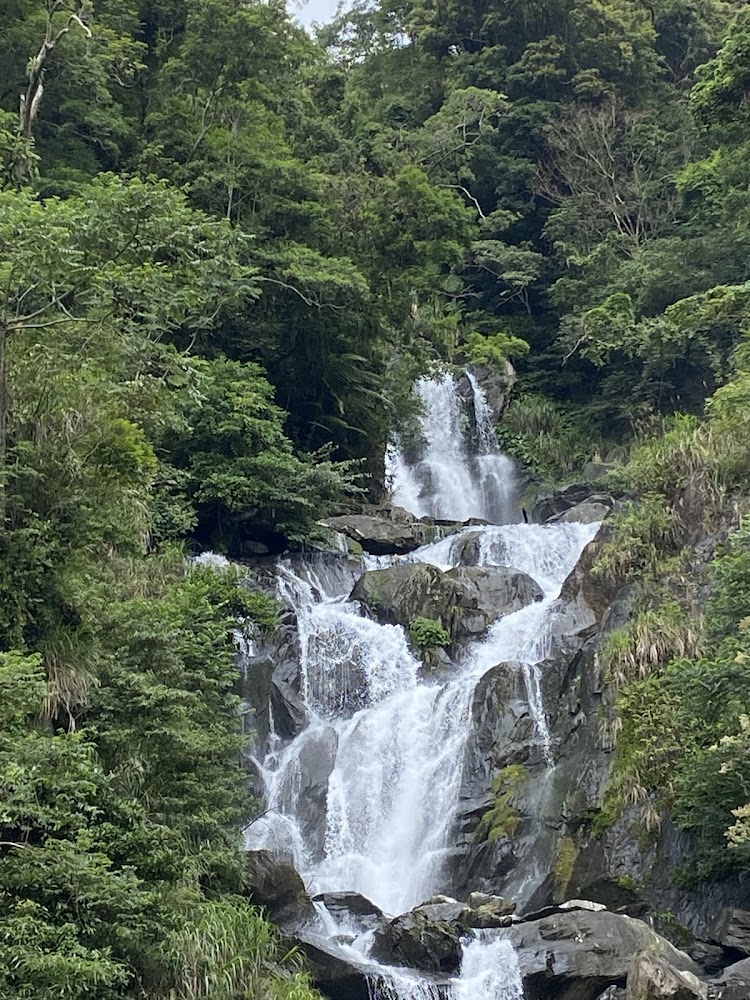 蘭吼瀑布近景與茂密山林