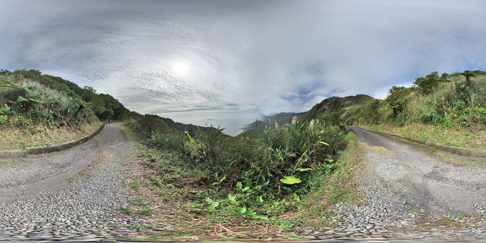 草嶺古道山頂稜線太平洋海灣360度全景