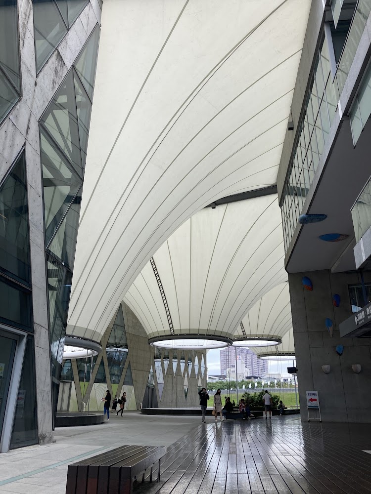 大東文化藝術中心開放空間與流線型白色頂篷