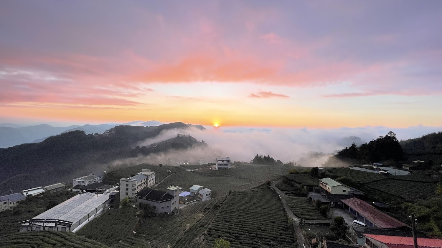 石棹周邊日出與雲海景色