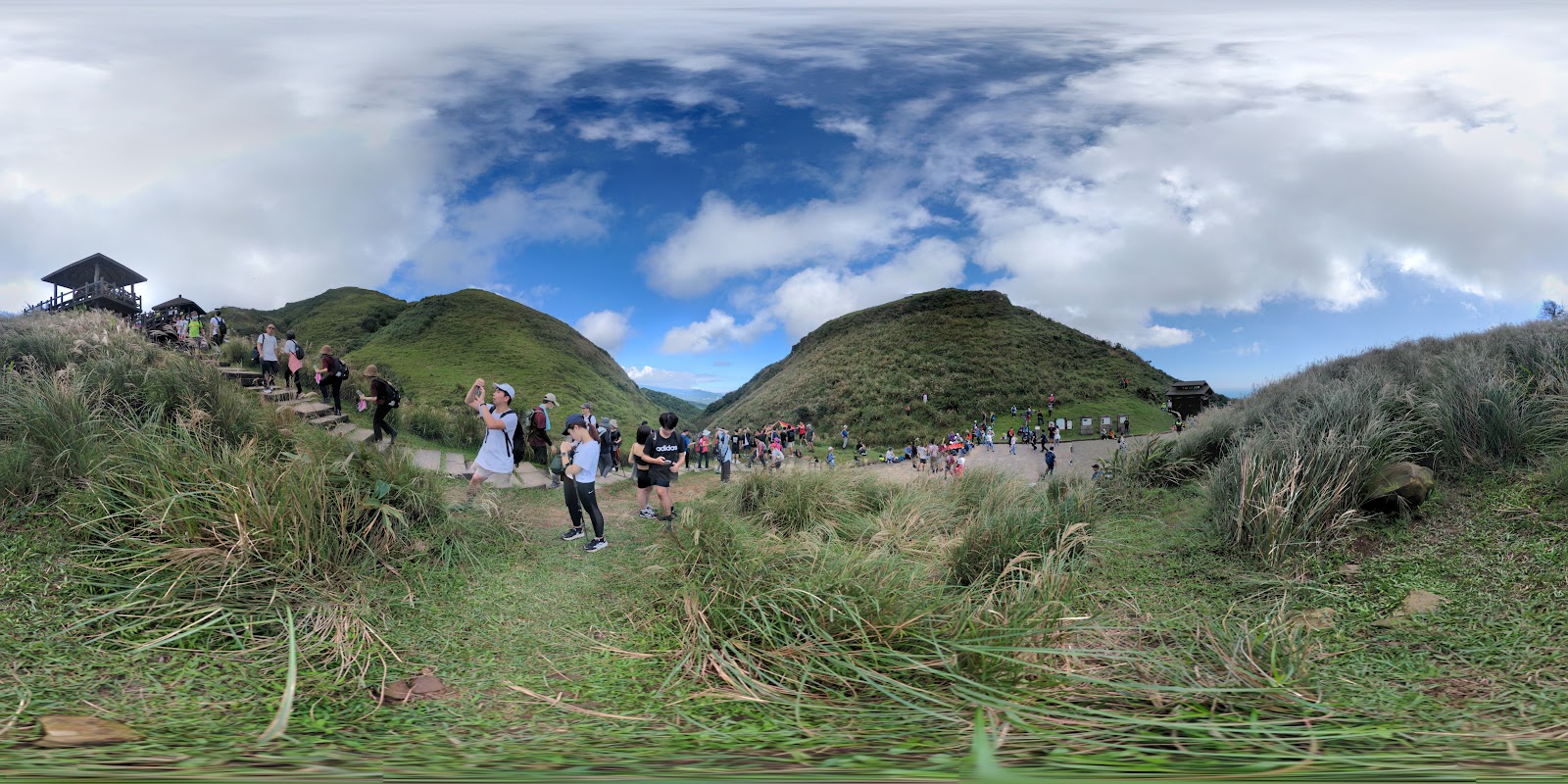 草嶺古道山頂360度全景山脊海天一色