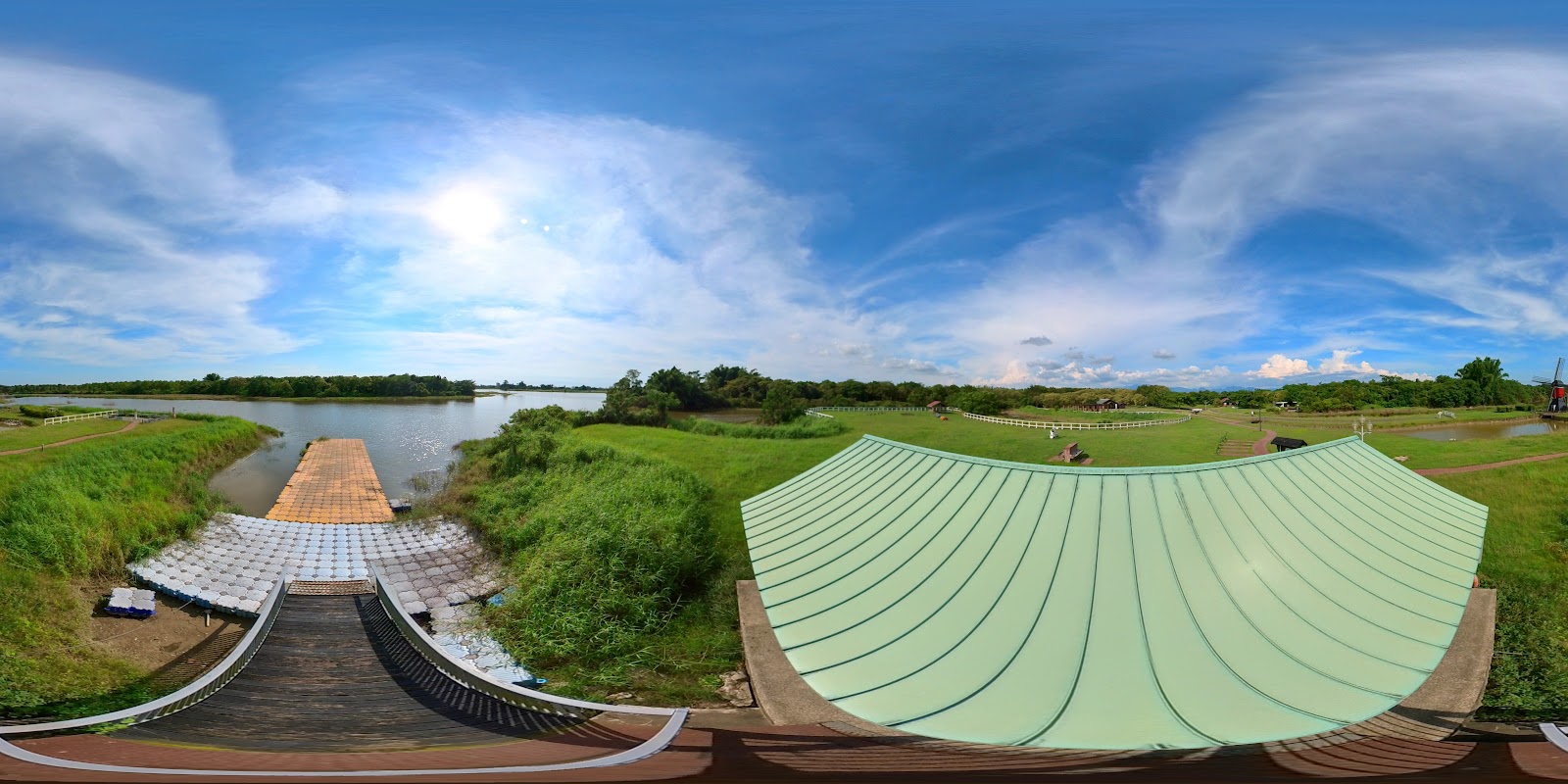 台南柳營德元埤荷蘭村環湖步道360度全景，柳營一日遊免費景點