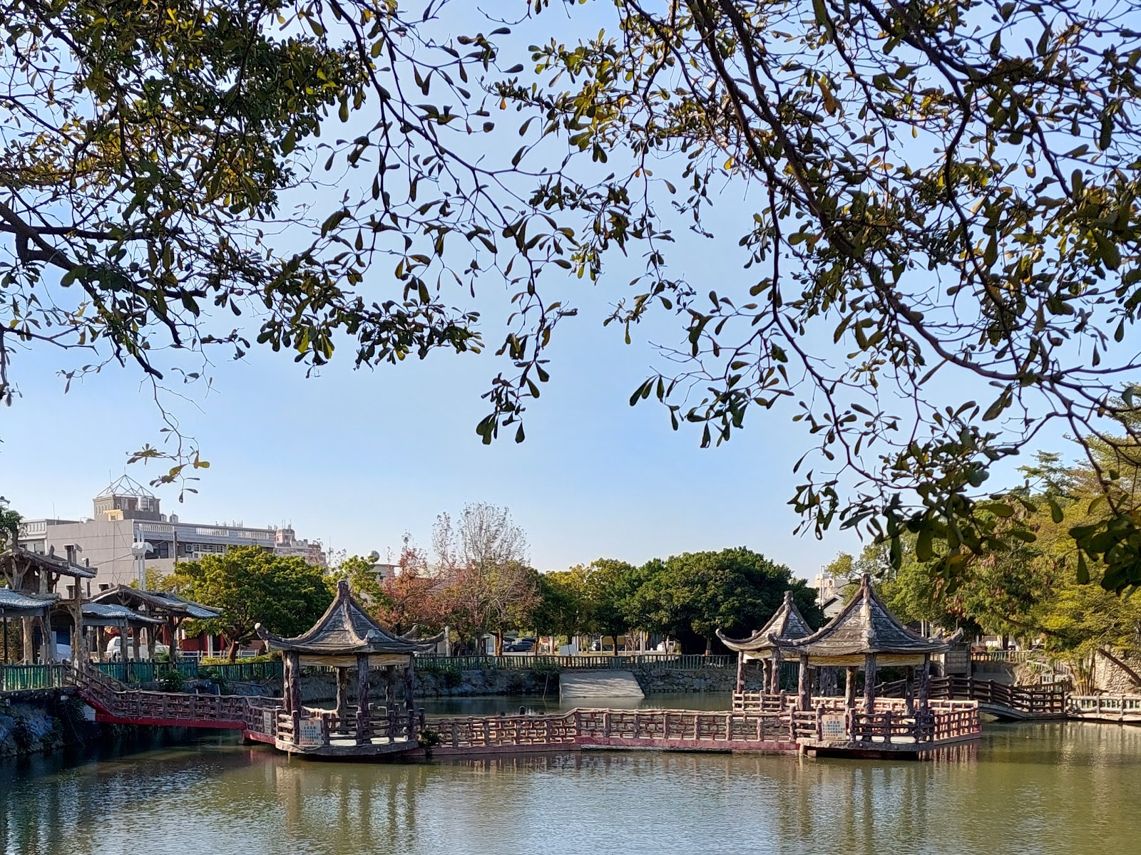 太保水牛公園湖水涼亭景觀