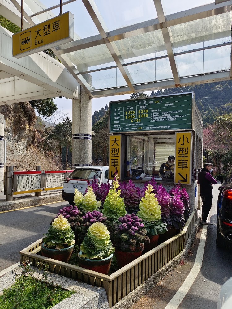 杉林溪收費亭與票價告示