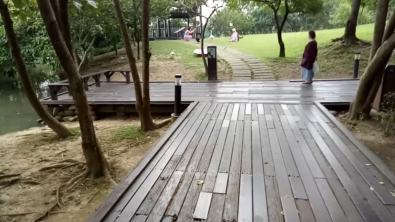 桃園八德埤塘 環湖木棧道 觀景涼亭散步