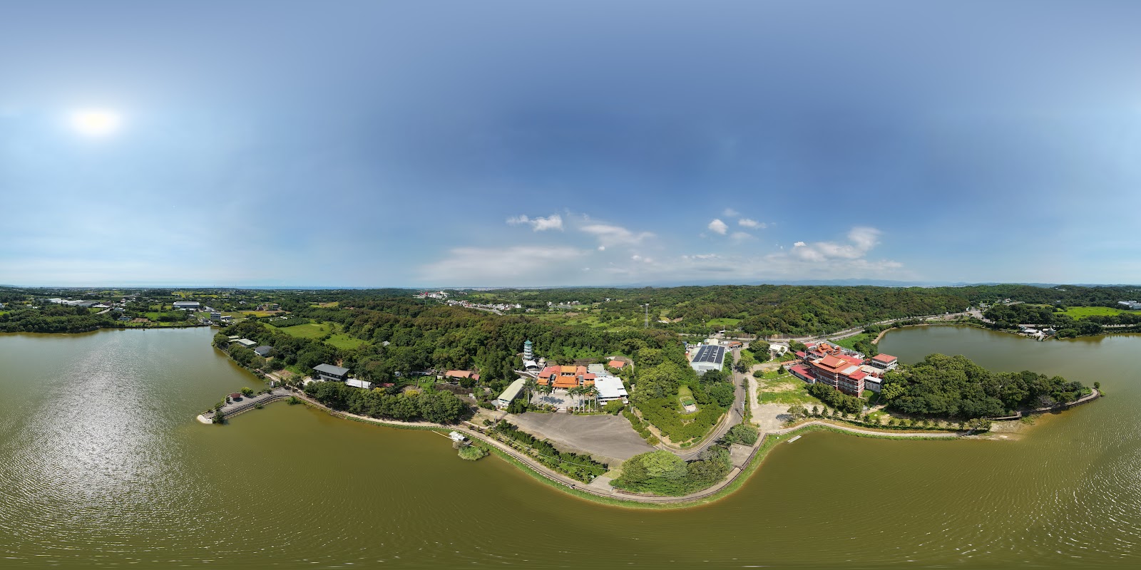 龍昇湖空拍全景,苗栗後龍景點