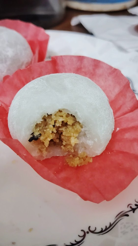 咬開的麻糬特寫