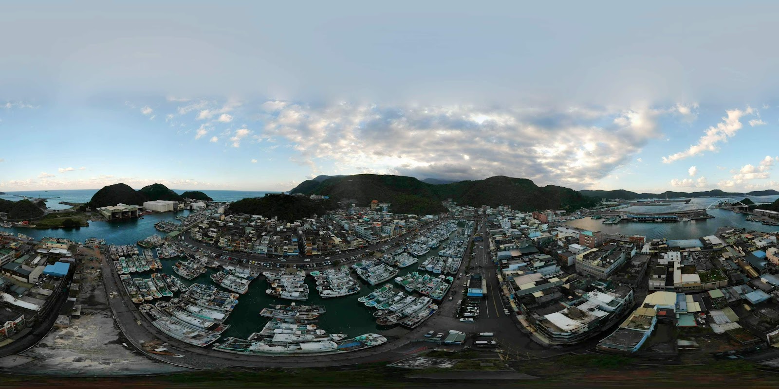 南方澳空拍360度三面環海宜蘭景點