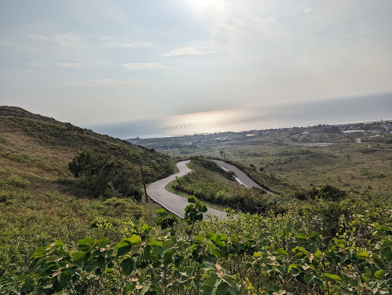 心形公路與夕陽海景同框