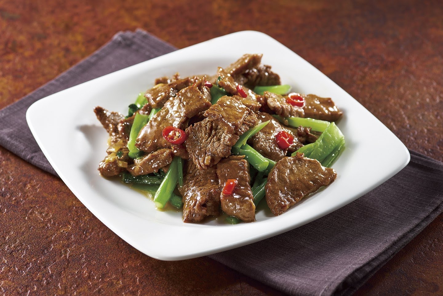 青椒牛肉炒片料理參考畫面