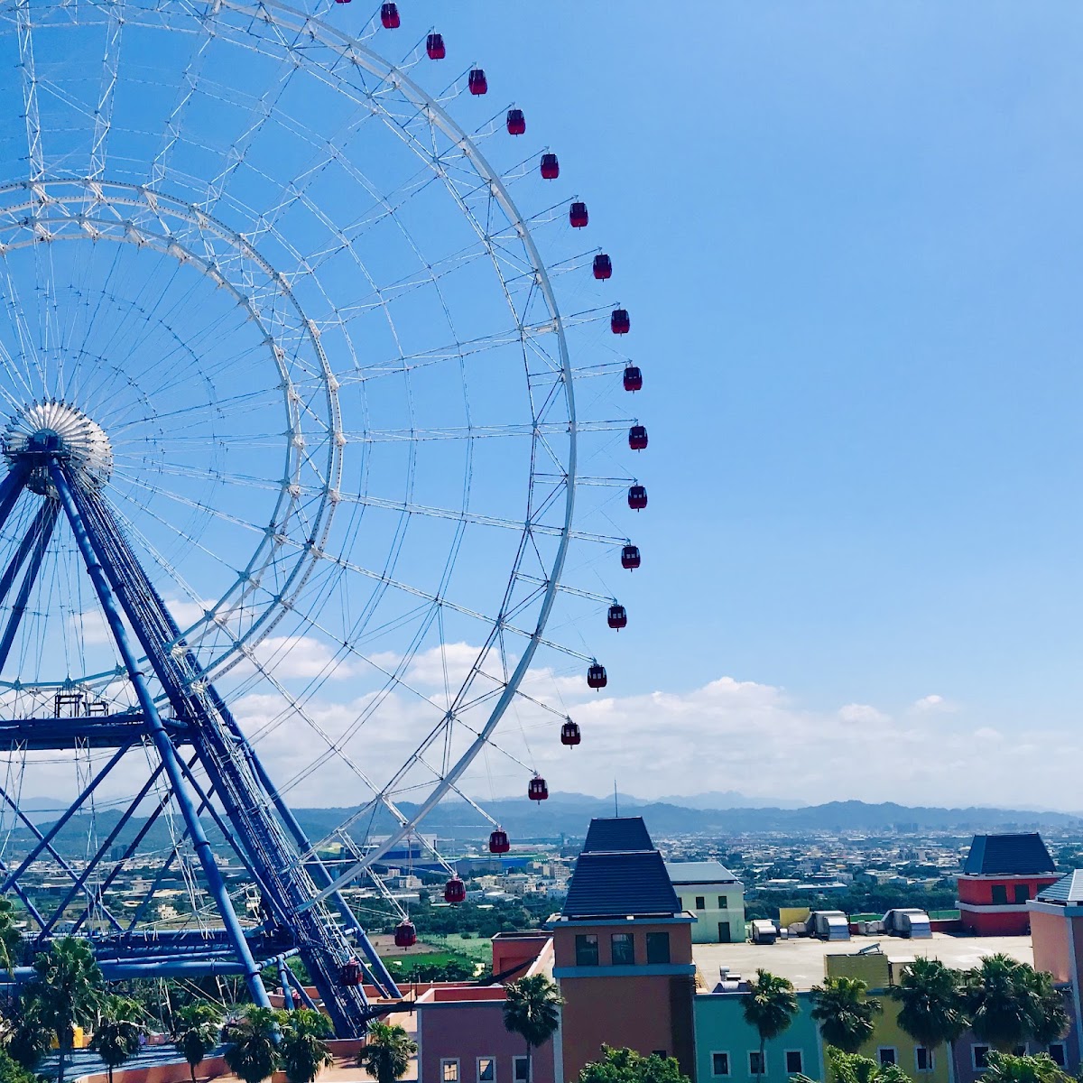 麗寶樂園Sky Dream摩天輪近拍麗寶小鎮歐風建築