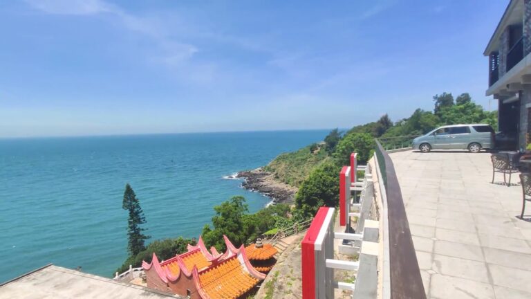 山海一家會館海景陽台俯瞰西莒海岸線
