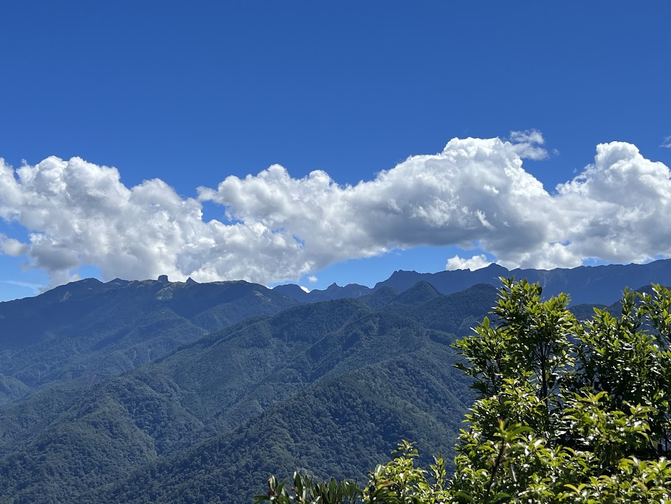 榛山步道山景與藍天雲海