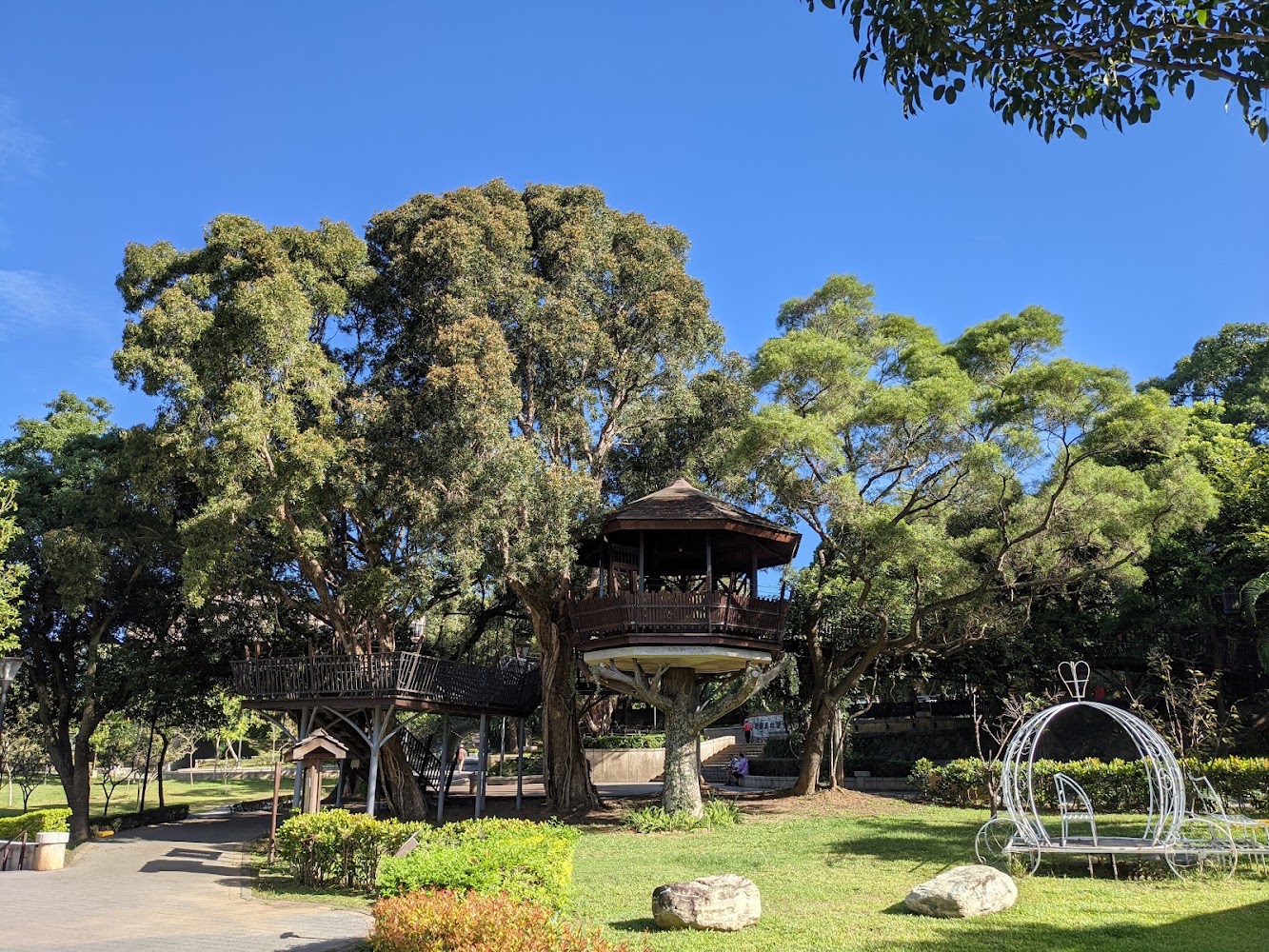 虎頭山公園樹屋與草地景觀