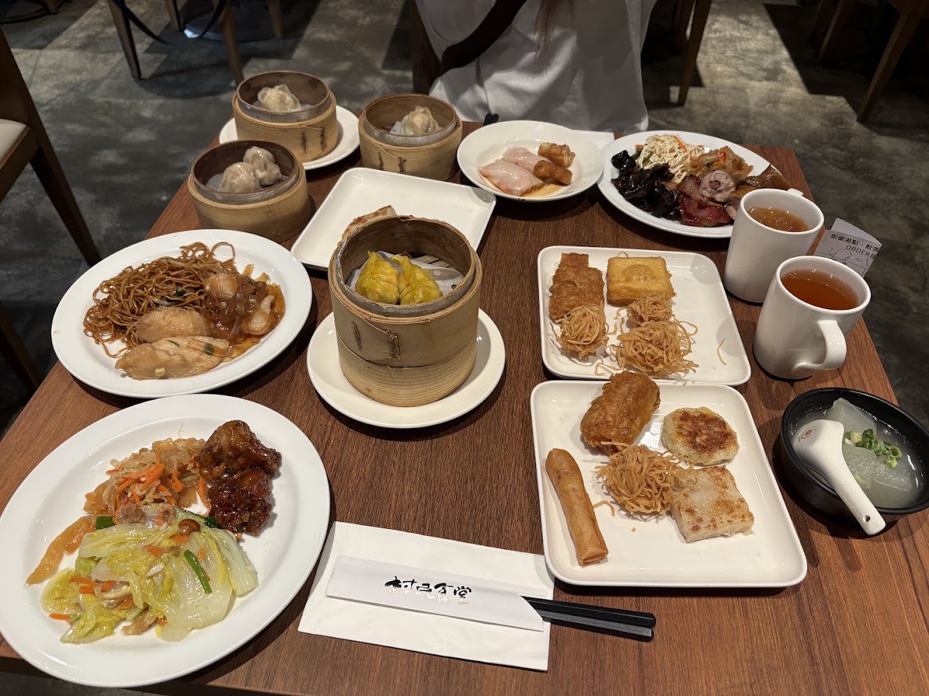士林官邸店桌上豐盛港式點心料理