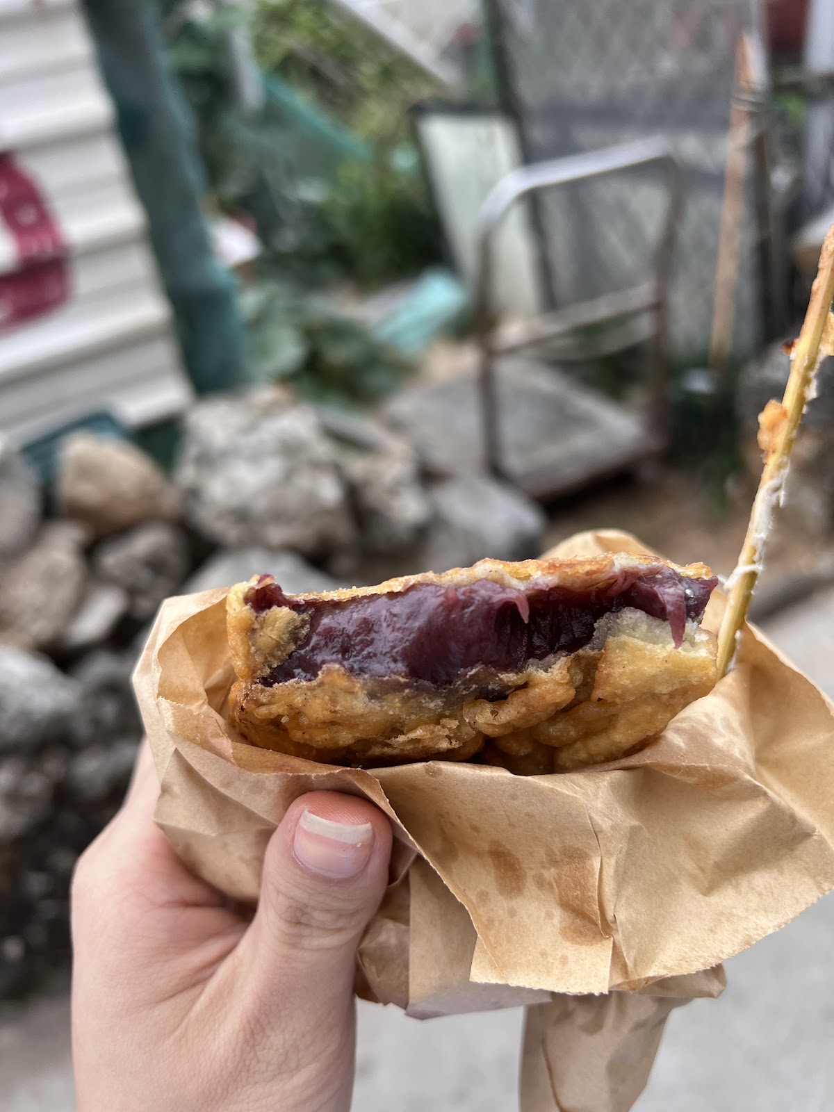 回家炸粿紫米年糕內餡特寫