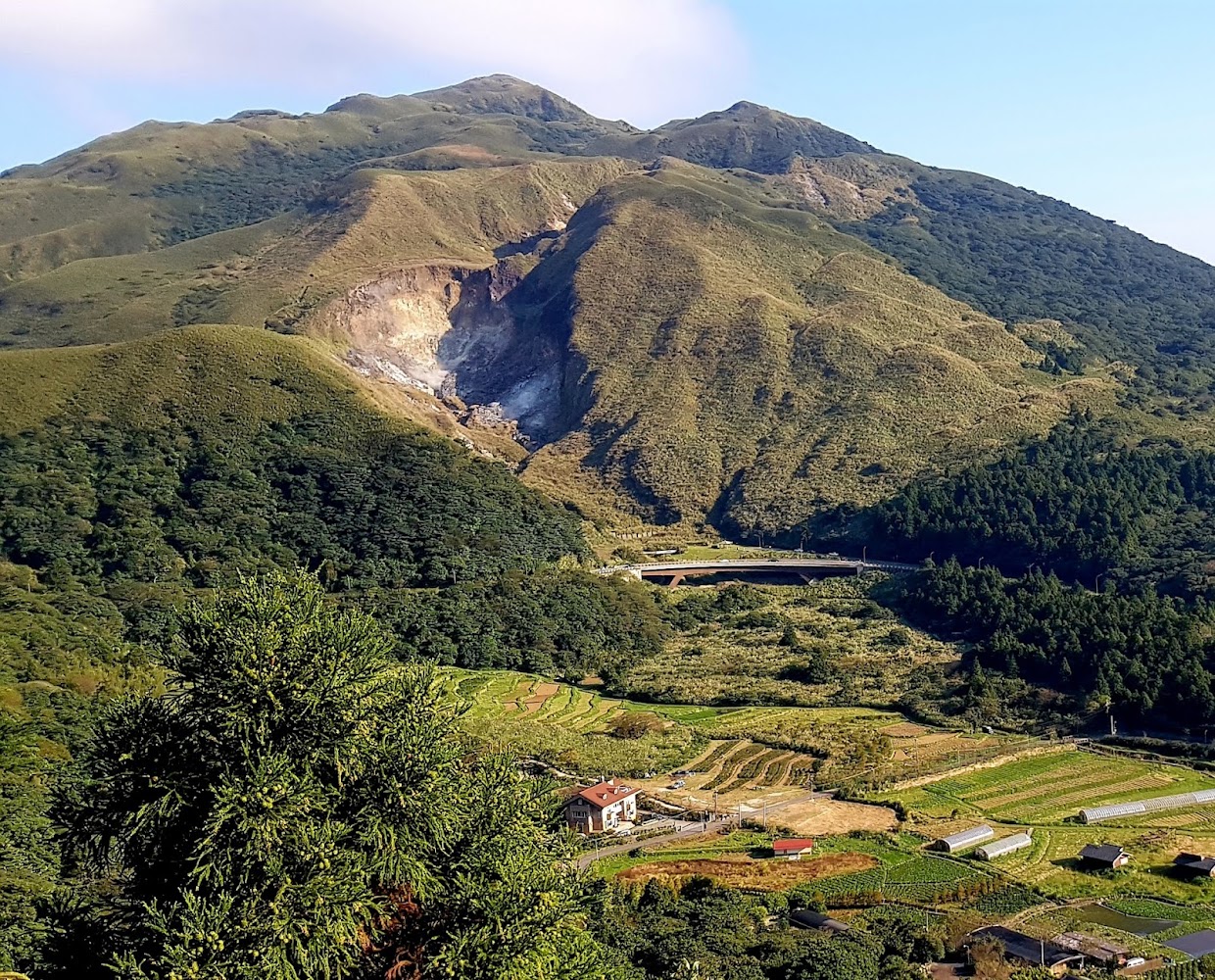陽明山火山口地形與田園