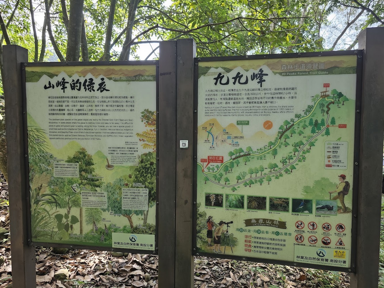 九九峰森林步道導覽圖與解說牌