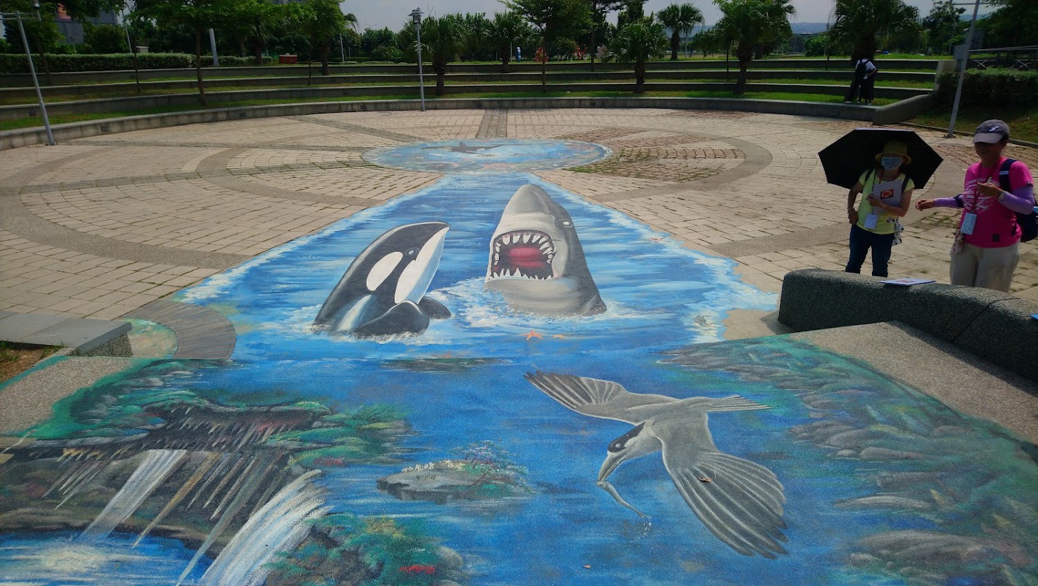 頂魚寮公園3D海洋地景彩繪
