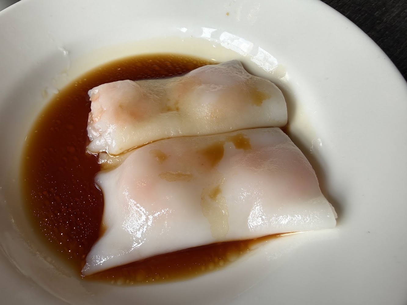 櫥窗港點蝦仁腸粉近拍