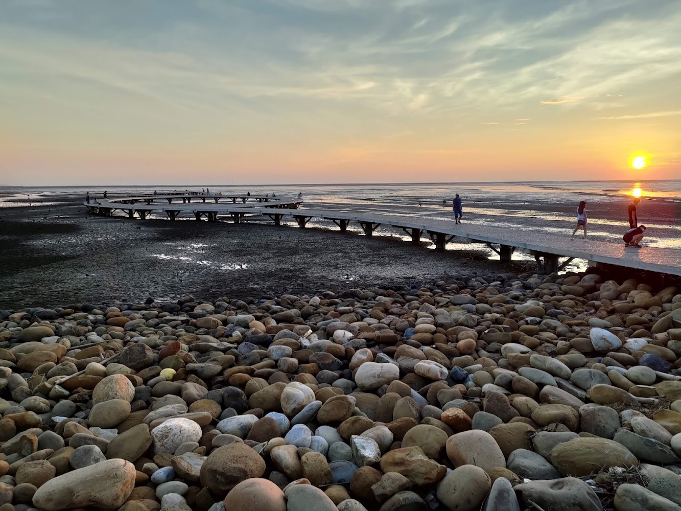 香山濕地賞蟹步道夕陽海景