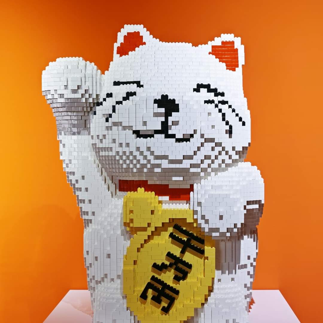 樂色山積木招財貓作品