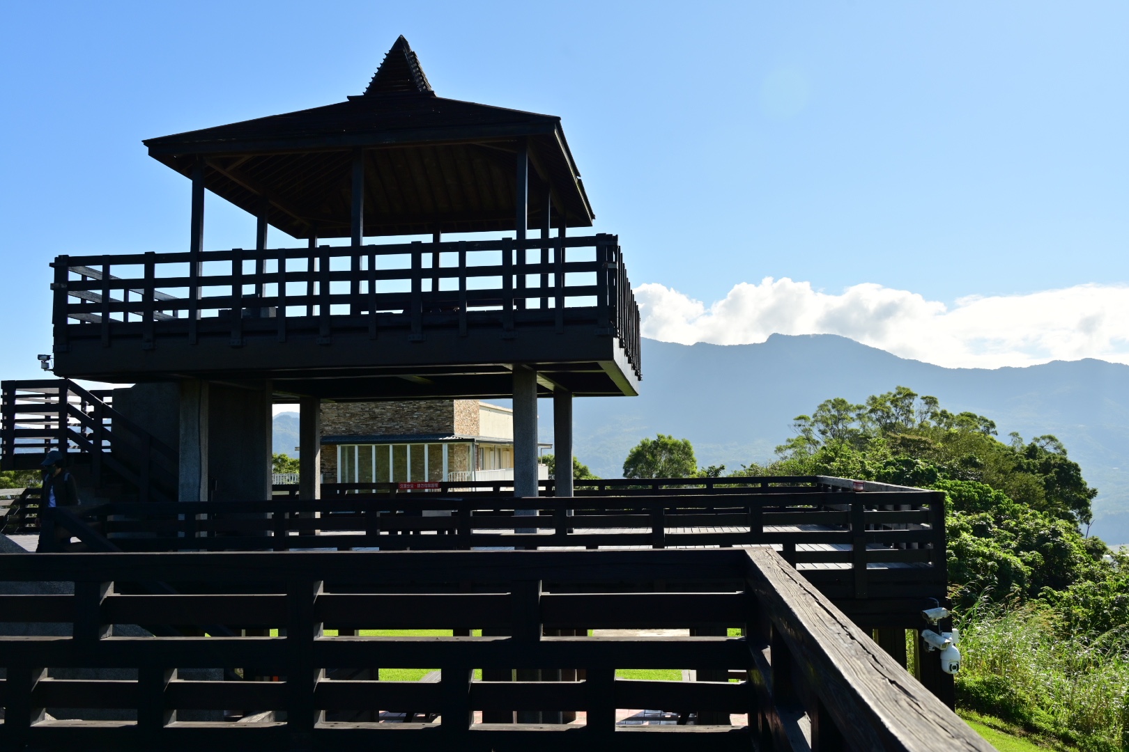 鹿野高台大型觀景台與藍天山景