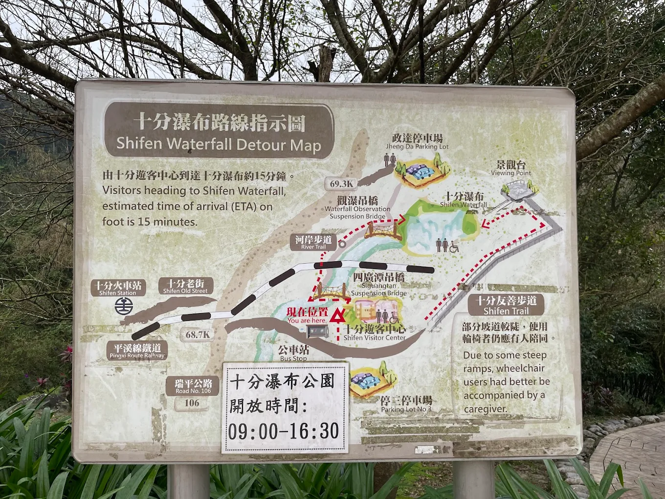 十分瀑布 路線指示圖