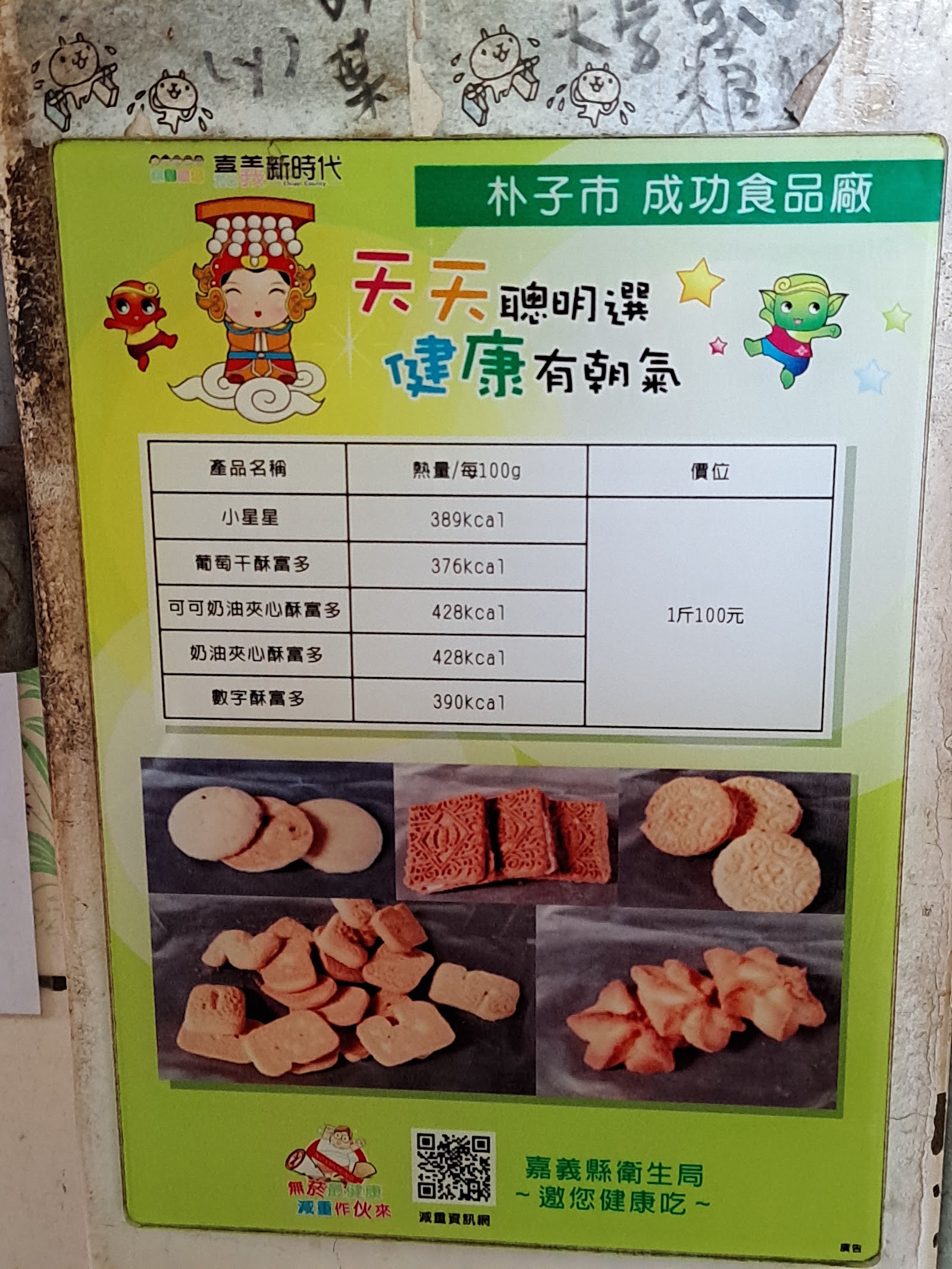成功食品廠嘉義縣衛生局熱量標示海報