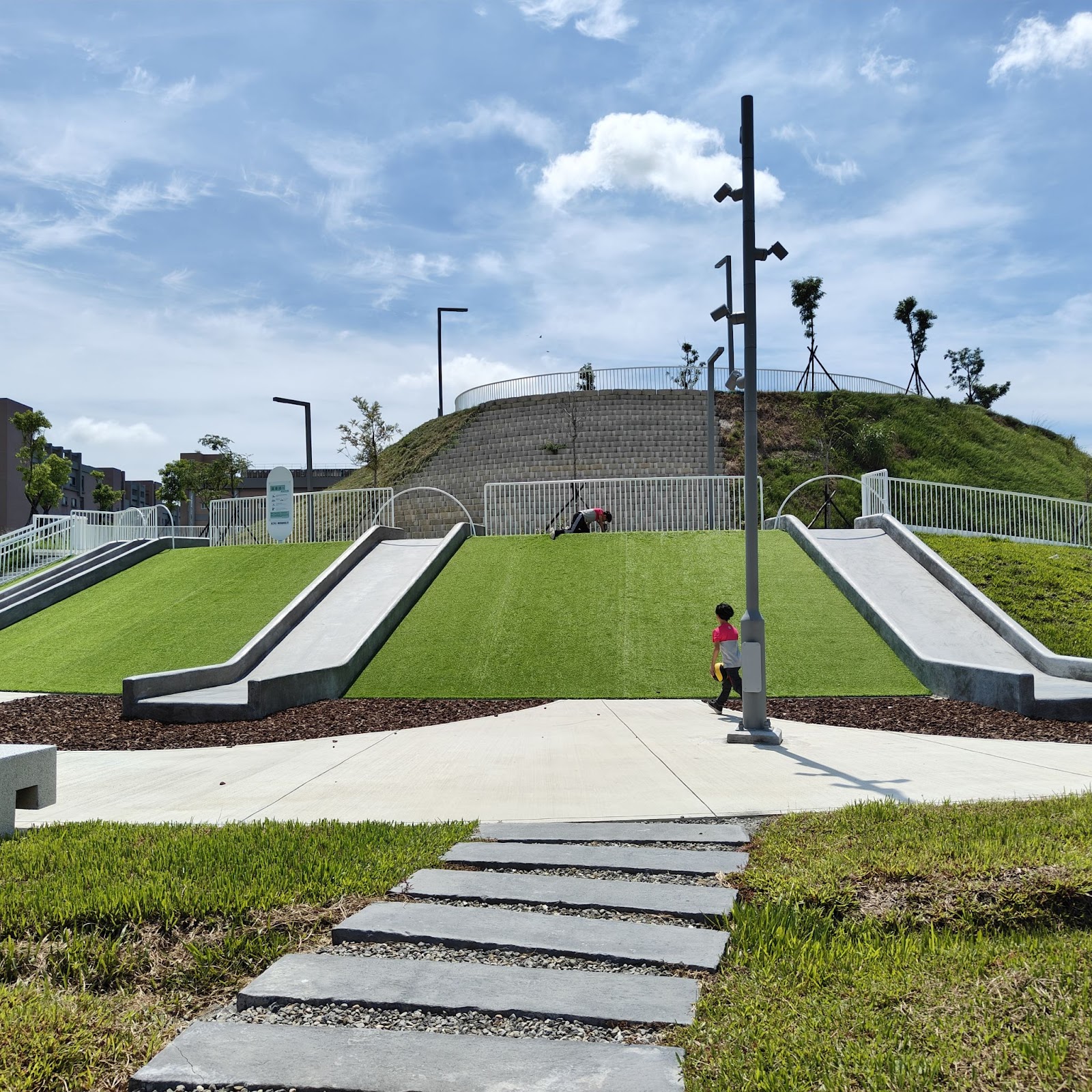 永慶紀念公園登高草坡溜滑梯全景