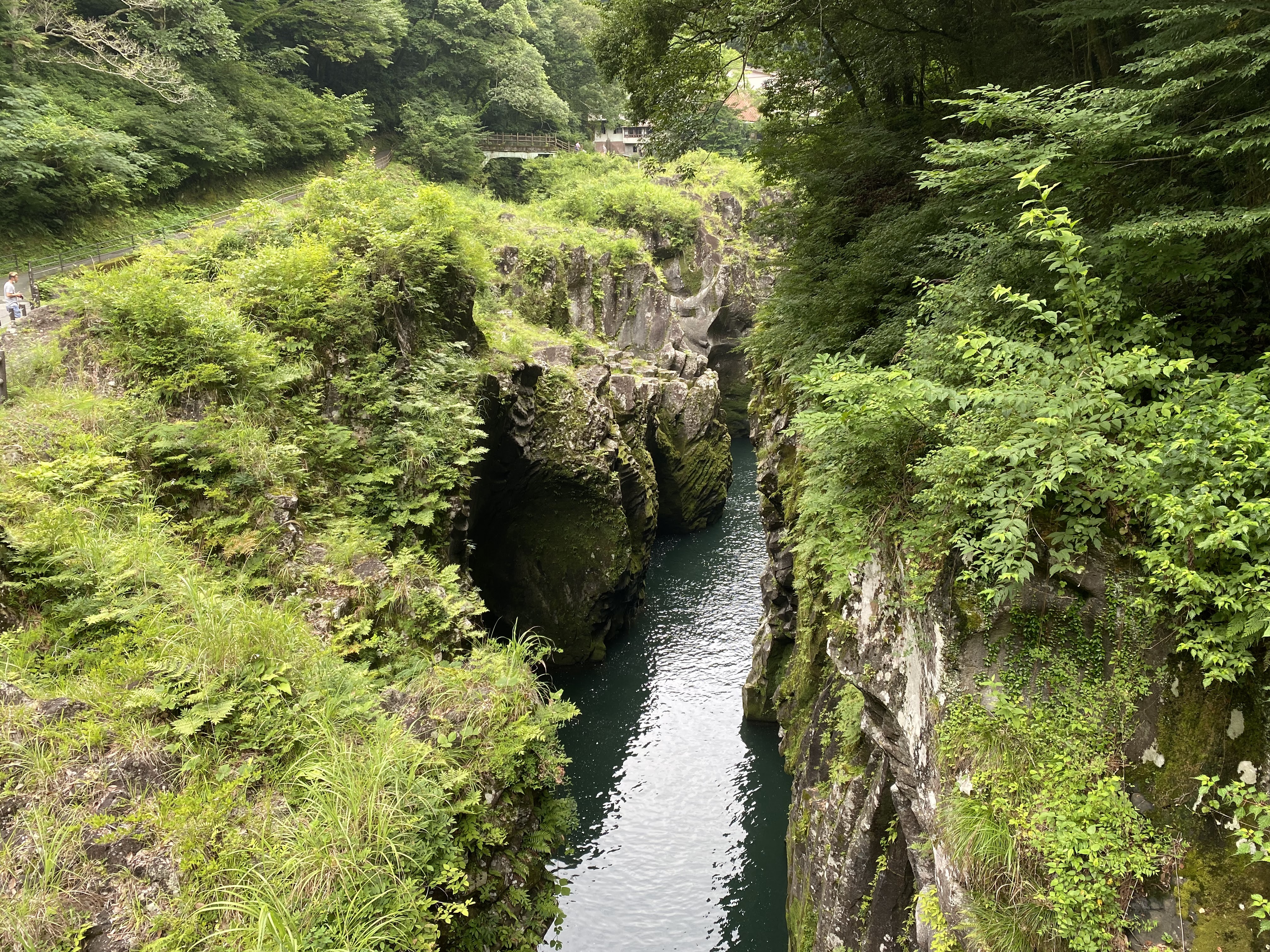 峽谷包圍的小河與兩岸綠意