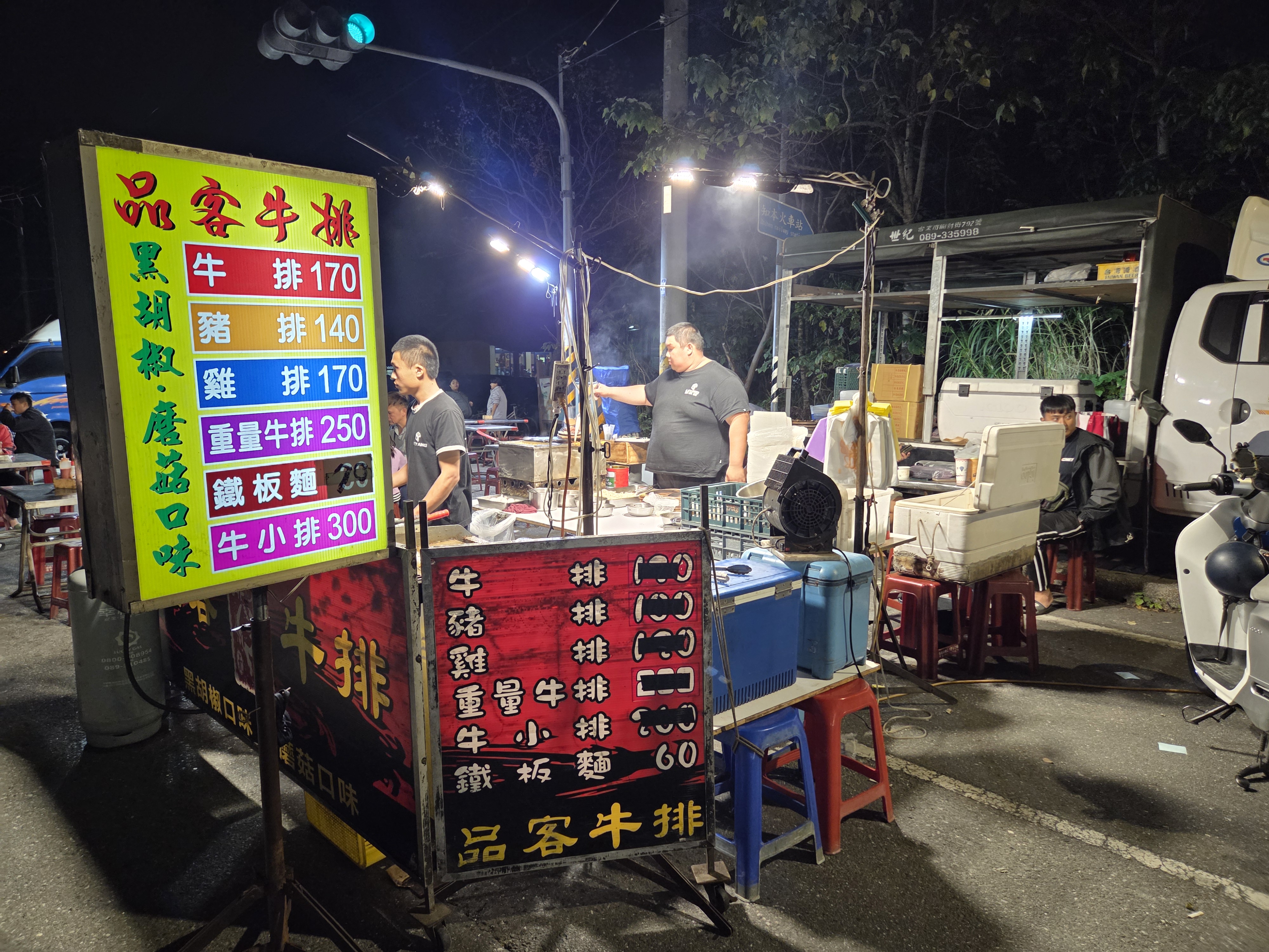 知本夜市牛排攤位