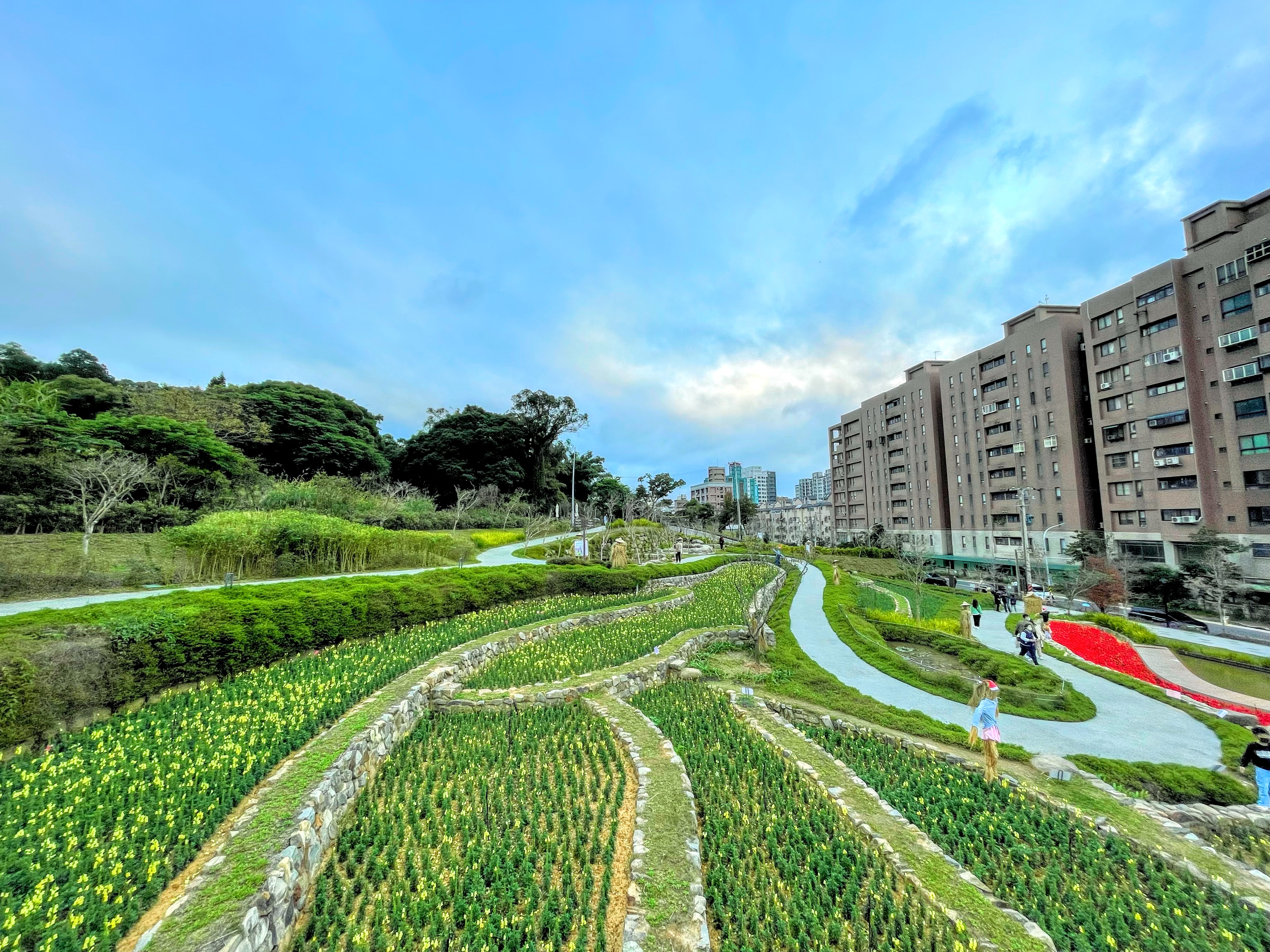 大有梯田生態公園綠地花圃與城市景觀